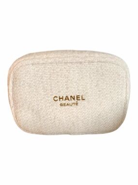 Chanel Beauté Tweed Cosmetic Bag w/ Box + No.5 Sample NWOT Giftable Luxury Pouch